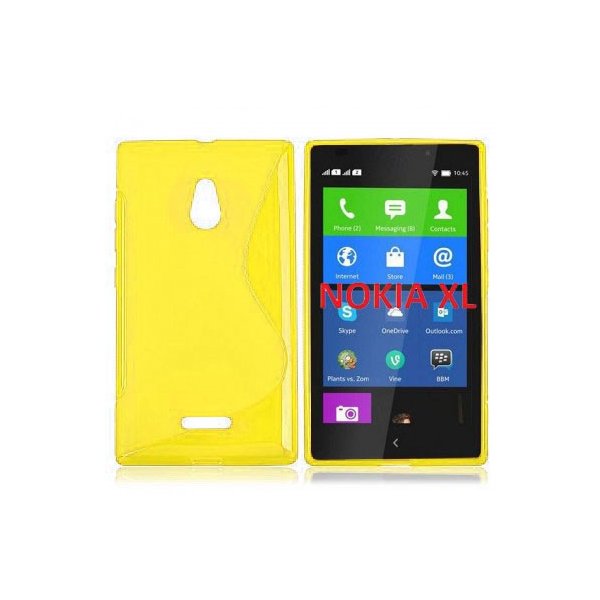 CUSTODIA GEL TPU SILICONE DOUBLE per NOKIA XL COLORE GIALLO