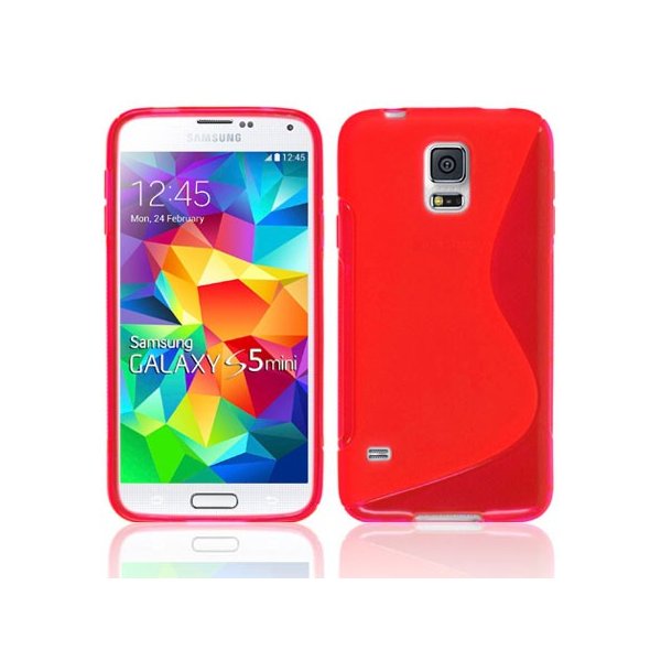 CUSTODIA GEL TPU SILICONE DOUBLE per SAMSUNG G800 GALAXY S5 MINI COLORE ROSSO