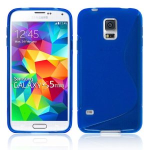 CUSTODIA GEL TPU SILICONE DOUBLE per SAMSUNG G800 GALAXY S5 MINI COLORE BLU