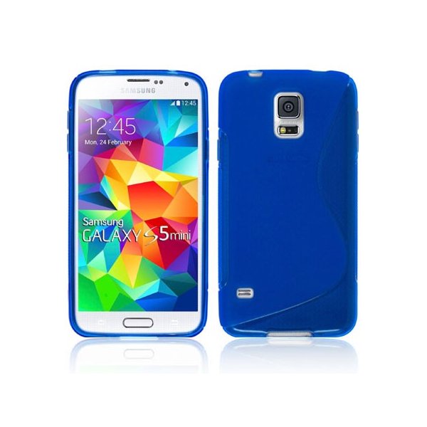 CUSTODIA GEL TPU SILICONE DOUBLE per SAMSUNG G800 GALAXY S5 MINI COLORE BLU