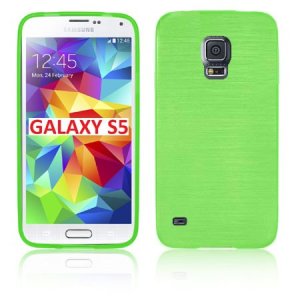 CUSTODIA TPU SILICONE per SAMSUNG G900F GALAXY S5, GALAXY S5 NEO G903F, GALAXY S5 PLUS COLORE VERDE EFFETTO METALLICO