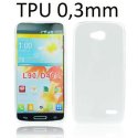 CUSTODIA GEL TPU SILICONE ULTRA SLIM 0,3mm per LG L90 DUAL D410 COLORE BIANCO TRASPARENTE