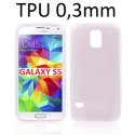 CUSTODIA GEL TPU SILICONE ULTRA SLIM 0,3mm per SAMSUNG G900F GALAXY S5, GALAXY S5 NEO G903F COLORE ROSA TRASPARENTE