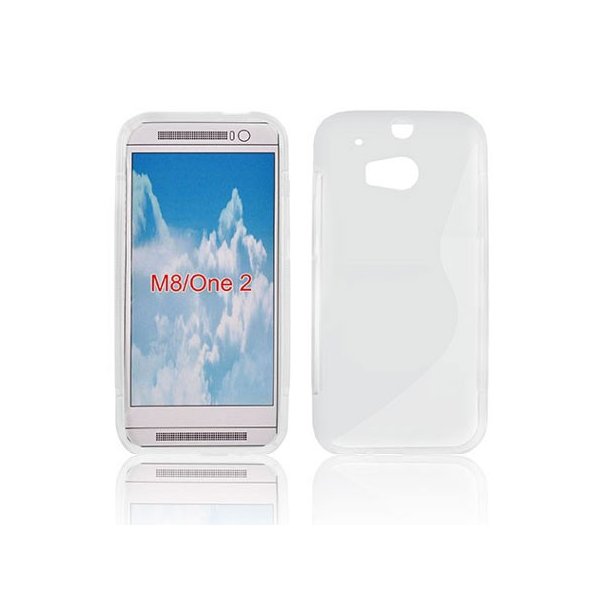 CUSTODIA GEL TPU SILICONE DOUBLE per HTC ONE 2 ( M8 ), ONE M8s COLORE BIANCO-TRASPARENTE