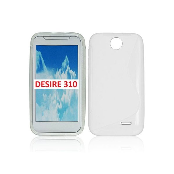 CUSTODIA GEL TPU SILICONE DOUBLE per HTC DESIRE 310 COLORE BIANCO