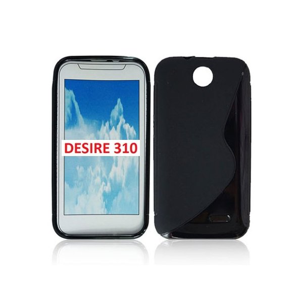 CUSTODIA GEL TPU SILICONE DOUBLE per HTC DESIRE 310 COLORE NERO