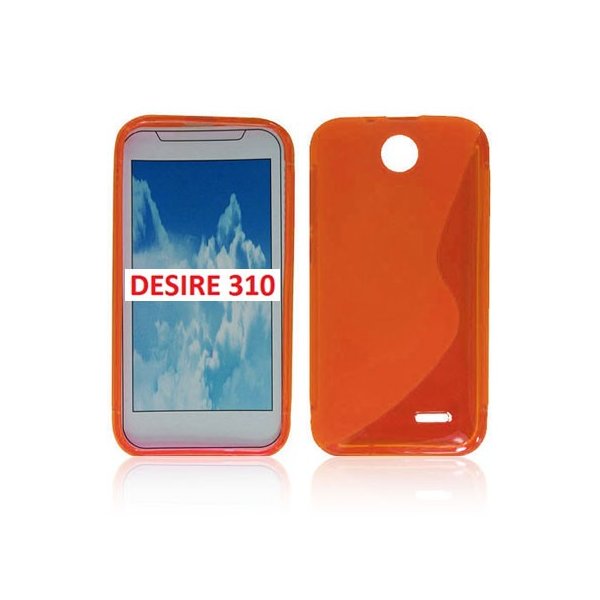 CUSTODIA GEL TPU SILICONE DOUBLE per HTC DESIRE 310 COLORE ARANCIONE