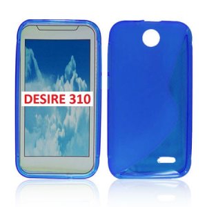 CUSTODIA GEL TPU SILICONE DOUBLE per HTC DESIRE 310 COLORE BLU