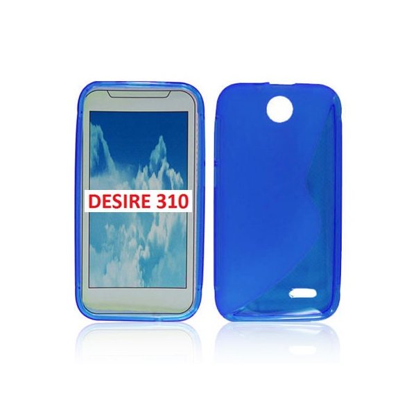 CUSTODIA GEL TPU SILICONE DOUBLE per HTC DESIRE 310 COLORE BLU