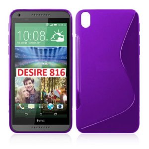 CUSTODIA GEL TPU SILICONE DOUBLE per HTC DESIRE 816, DESIRE 816G DUAL SIM COLORE VIOLA