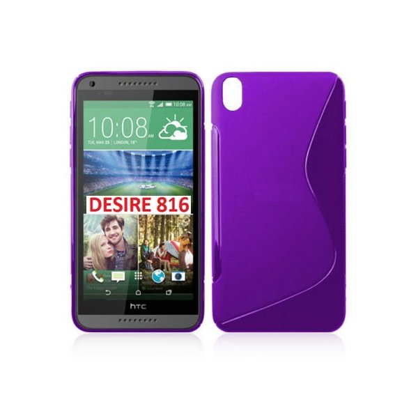 CUSTODIA GEL TPU SILICONE DOUBLE per HTC DESIRE 816, DESIRE 816G DUAL SIM COLORE VIOLA