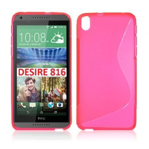 CUSTODIA GEL TPU SILICONE DOUBLE per HTC DESIRE 816, DESIRE 816G DUAL SIM COLORE ROSA