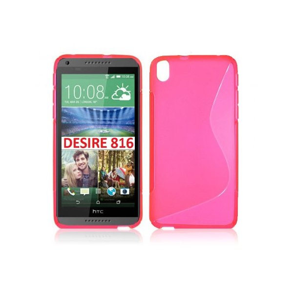 CUSTODIA GEL TPU SILICONE DOUBLE per HTC DESIRE 816, DESIRE 816G DUAL SIM COLORE ROSA