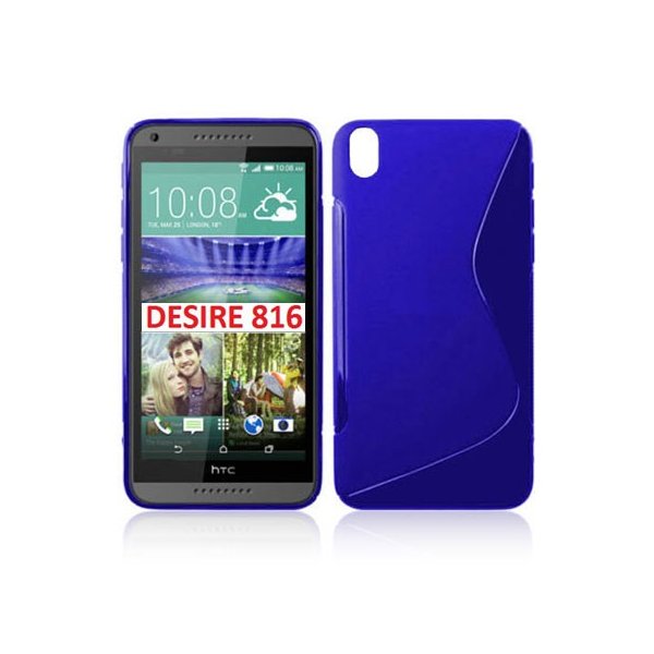 CUSTODIA GEL TPU SILICONE DOUBLE per HTC DESIRE 816, DESIRE 816G DUAL SIM COLORE BLU