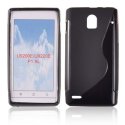 CUSTODIA GEL TPU SILICONE DOUBLE per HUAWEI ASCEND P1 XL U9200E, U9220E COLORE NERO