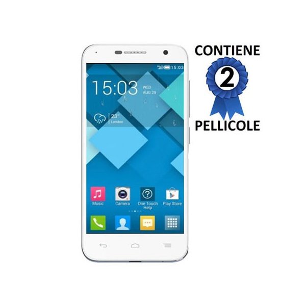 PELLICOLA PROTEGGI DISPLAY per ALCATEL IDOL 2 MINI, ONE TOUCH 6016 CONFEZIONE 2 PEZZI