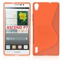 CUSTODIA GEL TPU SILICONE DOUBLE per HUAWEI ASCEND P7 COLORE ARANCIONE