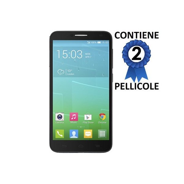 PELLICOLA PROTEGGI DISPLAY per ALCATEL ONE TOUCH 6037 IDOL 2 CONFEZIONE 2 PEZZI