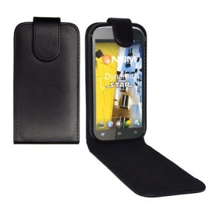 CUSTODIA FLIP VERTICALE PELLE per NGM DYNAMIC STAR CON INTERNO IN TPU SILICONE COLORE NERO