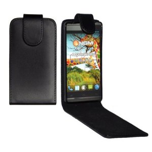 CUSTODIA FLIP VERTICALE PELLE per NGM FORWARD YOUNG CON INTERNO IN TPU SILICONE COLORE NERO