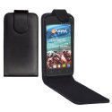 CUSTODIA FLIP VERTICALE PELLE per NGM DYNAMIC RACING 2 CON INTERNO IN TPU SILICONE COLORE NERO