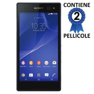 PELLICOLA PROTEGGI DISPLAY per SONY XPERIA C3 D2533 CONFEZIONE 2 PEZZI