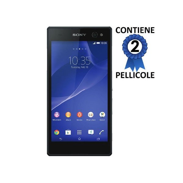 PELLICOLA PROTEGGI DISPLAY per SONY XPERIA C3 D2533 CONFEZIONE 2 PEZZI