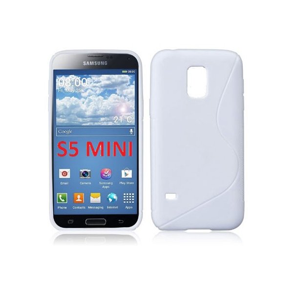 CUSTODIA GEL TPU SILICONE DOUBLE per SAMSUNG G800 GALAXY S5 MINI COLORE BIANCO