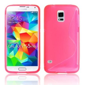 CUSTODIA GEL TPU SILICONE DOUBLE per SAMSUNG G800 GALAXY S5 MINI COLORE ROSA