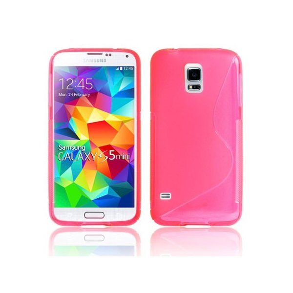 CUSTODIA GEL TPU SILICONE DOUBLE per SAMSUNG G800 GALAXY S5 MINI COLORE ROSA