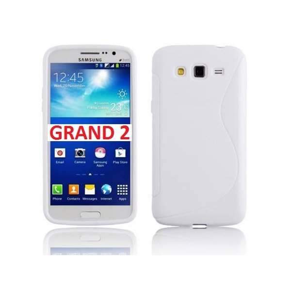 CUSTODIA GEL TPU SILICONE DOUBLE per SAMSUNG G7106 GALAXY GRAND 2, G7100, G7102, G7105 COLORE BIANCO