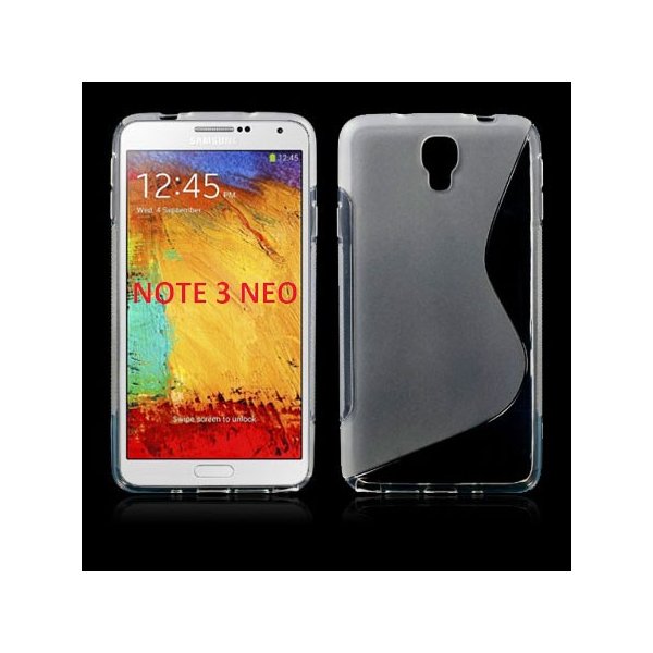 CUSTODIA GEL TPU SILICONE DOUBLE per SAMSUNG N7500 GALAXY NOTE 3 NEO, N7502 COLORE BIANCO-TRASPARENTE