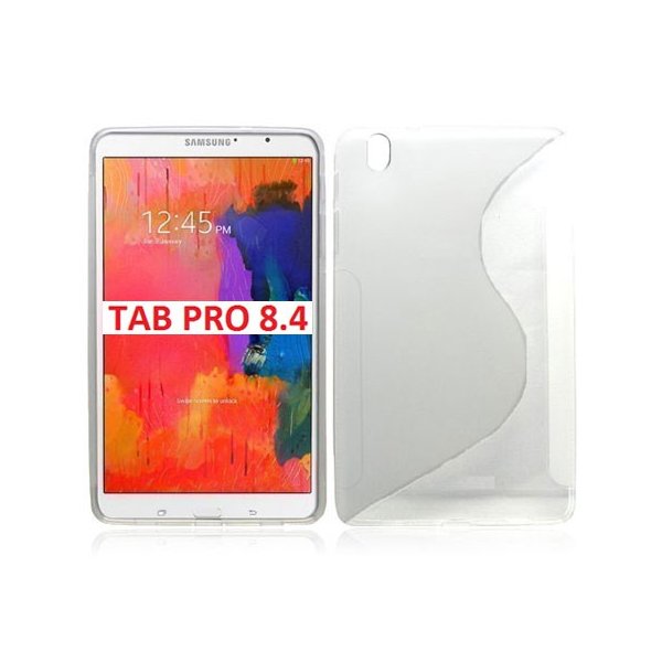 CUSTODIA GEL TPU SILICONE DOUBLE per SAMSUNG GALAXY TAB PRO 8.4 COLORE BIANCO-TRASPARENTE