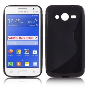 CUSTODIA GEL TPU SILICONE DOUBLE per SAMSUNG G355 GALAXY CORE 2 DUOS COLORE NERO