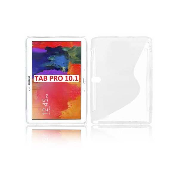 CUSTODIA GEL TPU SILICONE DOUBLE per SAMSUNG GALAXY TAB PRO 10.1, SM-T520, SM-T525 COLORE BIANCO-TRASPARENTE