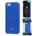 CUSTODIA per APPLE IPHONE SE, IPHONE 5S, IPHONE 5 IN GEL TPU COLORE BLU LUCIDO CON GLITTER ALTA QUALITA' MERCURY BLISTER