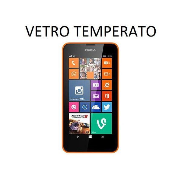 PELLICOLA PROTEGGI DISPLAY VETRO TEMPERATO 0,33mm per NOKIA LUMIA 630, LUMIA 635