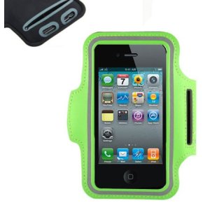 CUSTODIA DA BRACCIO CON PORTA CHIAVI E CHIUSURA A STRAPPO per APPLE IPHONE 3G, 3GS, 4, 4s COLORE VERDE