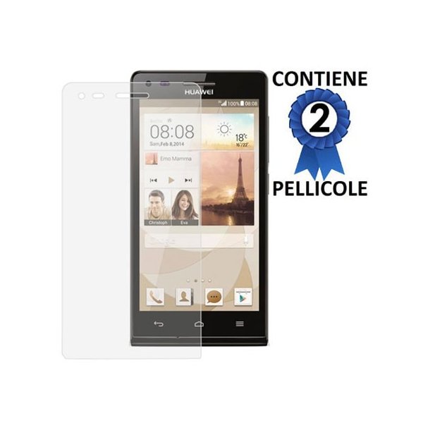 PELLICOLA PROTEGGI DISPLAY per HUAWEI ASCEND G6 LTE 4G, ASCEND P7 MINI CONFEZIONE 2 PEZZI