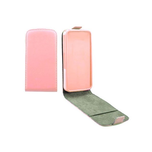 CUSTODIA FLIP VERTICALE SLIM PELLE per SAMSUNG G386 GALAXY CORE LTE, G3518 CON INTERNO IN TPU SILICONE COLORE ROSA