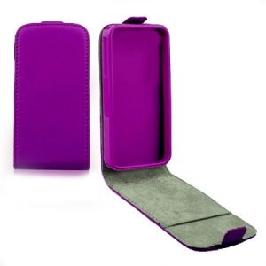 CUSTODIA FLIP VERTICALE SLIM PELLE per SAMSUNG G386 GALAXY CORE LTE, G3518 CON INTERNO IN TPU SILICONE COLORE VIOLA