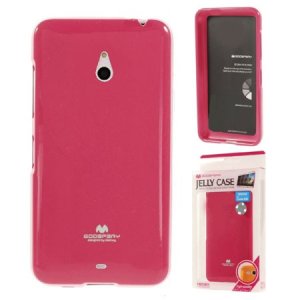 CUSTODIA GEL TPU SILICONE per NOKIA LUMIA 1320 COLORE FUCSIA LUCIDO CON GLITTER ALTA QUALITA' MERCURY BLISTER