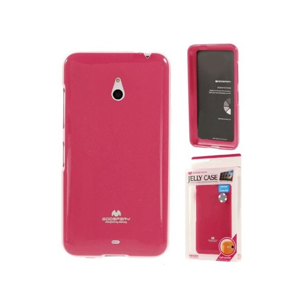 CUSTODIA GEL TPU SILICONE per NOKIA LUMIA 1320 COLORE FUCSIA LUCIDO CON GLITTER ALTA QUALITA' MERCURY BLISTER