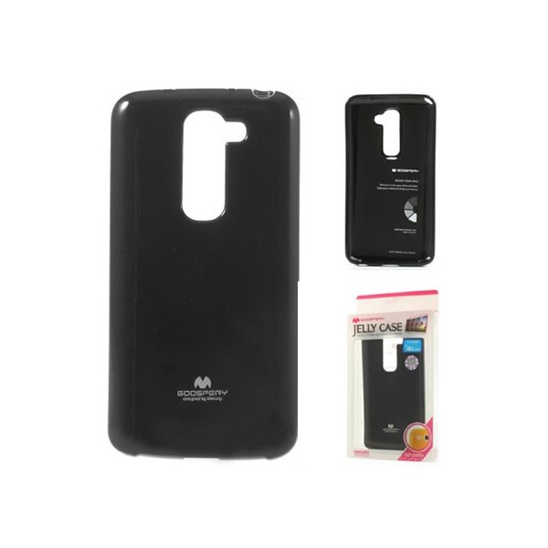 CUSTODIA GEL TPU SILICONE per LG G2 MINI COLORE NERO LUCIDO CON GLITTER ALTA QUALITA' MERCURY BLISTER