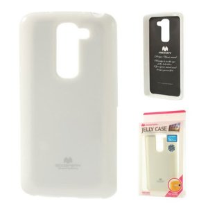 CUSTODIA GEL TPU SILICONE per LG G2 MINI COLORE BIANCO LUCIDO CON GLITTER ALTA QUALITA' MERCURY BLISTER