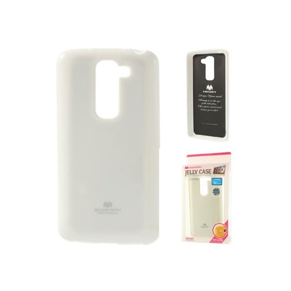 CUSTODIA GEL TPU SILICONE per LG G2 MINI COLORE BIANCO LUCIDO CON GLITTER ALTA QUALITA' MERCURY BLISTER