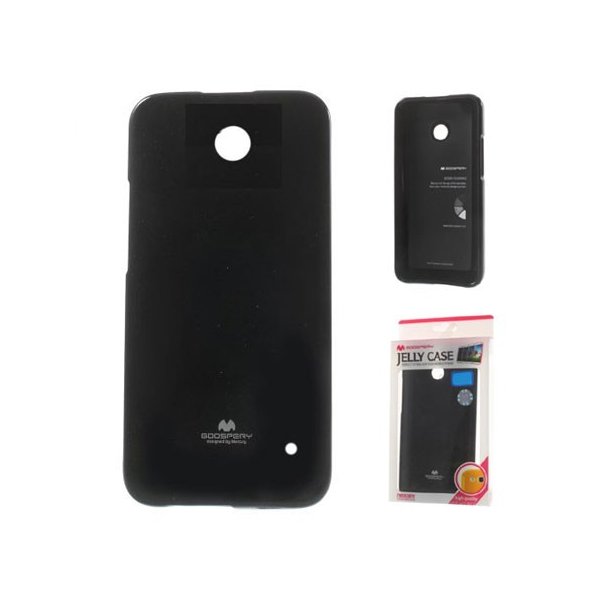 CUSTODIA GEL TPU SILICONE per NOKIA LUMIA 630 COLORE NERO LUCIDO CON GLITTER ALTA QUALITA' MERCURY BLISTER