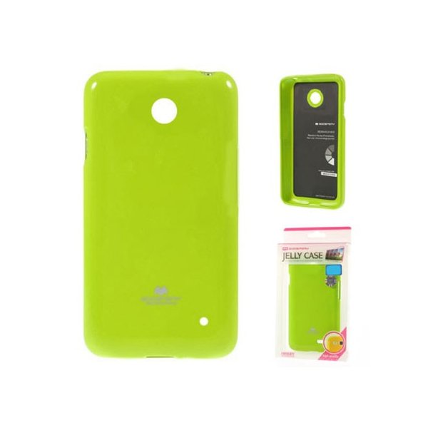 CUSTODIA GEL TPU SILICONE per NOKIA LUMIA 630 COLORE VERDE LUCIDO CON GLITTER ALTA QUALITA' MERCURY BLISTER