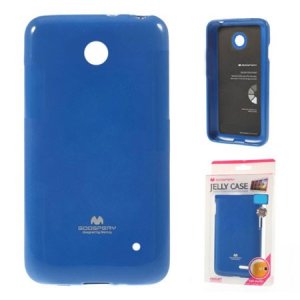 CUSTODIA GEL TPU SILICONE per NOKIA LUMIA 630 COLORE BLU LUCIDO CON GLITTER ALTA QUALITA' MERCURY BLISTER