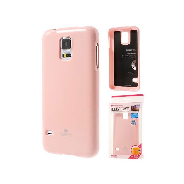 CUSTODIA GEL TPU SILICONE per SAMSUNG G800 GALAXY S5 MINI COLORE ROSA LUCIDO CON GLITTER ALTA QUALITA' MERCURY BLISTER